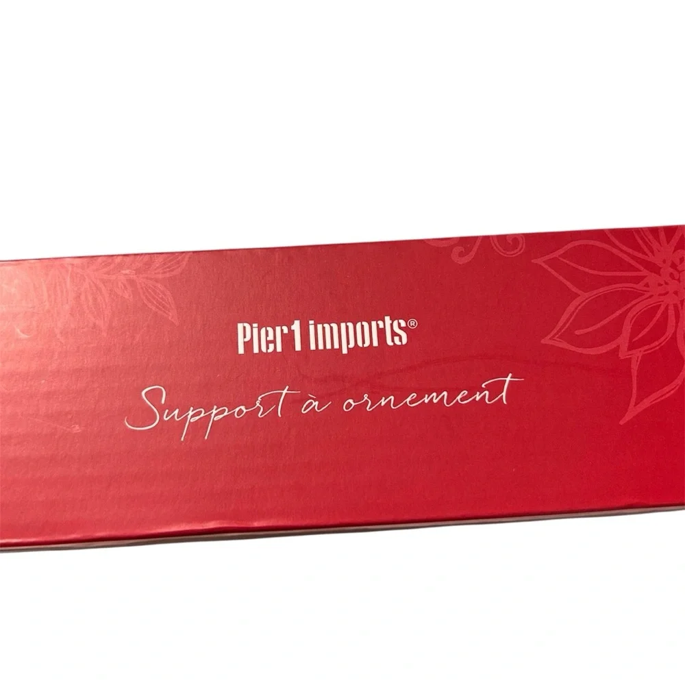 Pier 1 Imports Christmas ornament display holder foldable gold tone-9.25” Metal